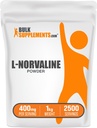 BulkSupplements.com L-Norvaline Powder - L-Norvaline Supplement, Nitric Oxide Supplement, Amino Acid - Gluten Free, 400mg por Serving, 1kg (2.2 lbs) (Pack of 1)