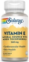 Solaray Vitamina E d-Alpha Tocopherol 268mg (400 UI) vivieron la salud del corazón y la piel, apoyo a la actividad antioxidante (50 Conde)