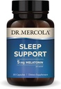 Dr. Mercola Sleep Support with Melatonin, 5 mg Melatonin Por Serving, 30 Servings (30 Capsules), Suplemento dietético, Supports Healthy Sleep and Mental Focus, Non-GMO
