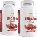 Genérico Herbal Uric Acid - URIC Acid Complex - Soporte Conjunto, Agua Retención Pills for Women, Milk Thistle Suplemento, Tart Cherry, Beans verdes de café, Ácido cítrico, semillas celeosas, granada - 2 B