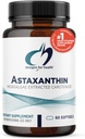 Diseños para Astaxanthin Salud - Microalgae (Haematococcus Pluvialis) Suplemento Antioxidante Carotenoide Extracto - Apoyo para Cardiovascular, GI, Skin + Eye Health (60 Softgels)
