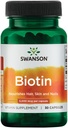 Swanson Biotina B7 Vitamina 5000 mcg 30 cápsulas