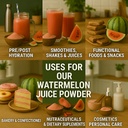 Indus Farms Superfoods All Natural Watermelon Juice Powder – Instant Drink Mix " Hydration Recipes – Electrolitos naturales, Superfood de base vegetal – Vegan, Non-GMO, Sin gluten –Smoothies, Skincare 2 LB