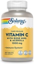 SOLARAY Vitamina C w/Rose HIPS " Acerola TENIDO 1000mg TENIDO Función de aislamiento saludable en dos etapas, Skin, Hair " Nails Support  durable Non-GMO ← 250ct