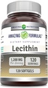 Fórmulas increíbles Lecithin 1200 mg Suplemento de Softgels ← High Potency ← No Gluten Free (1 Pack, 120 Cuenta)