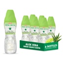 Jugo de aloe vera (Grape saboreado) con trozos más grandes de pulpa de aloe puro (6 paquetes) Zumo de planta grande para hidratación y contiene pulpa de aloe grande. Es saludable para adultos y niños