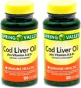 Spring Valley - Cod Liver Oil with Vitamin A & D 100 softgels (Pack of 2)