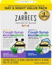 Zarbee's Baby Day &amp; Night Cough Medicine &amp; Syrup Value Pack with Organic Agave + Zinc for Immune Support, Natural Grape Daytime &amp; Chamomile Nighttime, Baby Cough Medicine, 2 x 2 fl oz