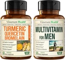 Quercetina con bromelaina " Curcumina Turmérica " Multivitamina completa para hombres
