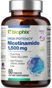 biophix B-3 Nicotinamide 1500 mg 60 Tablets Maximum Strength - Nicotinic Amide Niacin Natural Flush-Free Vitamina Fórmula - Supports Skin Cell Health