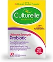 Culturelle Ultimate Strength Probiotic for Hombres and Women, Most Clinically Studied Probiotic Strain, 20 Billion CFUs, soporta la diarrea ocasional, gas " Bloating, Non-GMO, 30 Cuenta