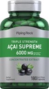 Piping Rock Acai Berry Suplemento Silencio 6000mg Silencio 180 Capsules  Triple Strength ← Non-GMO, Gluten Free