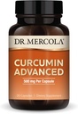 Dr. Mercola Curcumin Advanced - 500 mg Curcumin Root Extract - 95% Curcuminoides - Para Visión Salud, Digestión " Enfoque - Liberación sostenida - No GMO, libre de gluten " Soy-Free - 30 cápsulas (30 servidos)