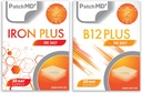 Iron Plus &amp; B12 Plus Topical Patch Bundle - 30 Days Supply