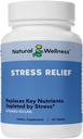 Natural Wellness Stress Relief – Extended Release Formula with Magnesium, Valerian, Hops & Skullcap –Promotes Calm, Focus, Relax & Energy Balance – Natural Sleep Aid &amp; Anxiety Relief – 60 Tablets