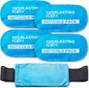 Reutilizable Hot and Cold Gel Ice Pack Wrap (4 Pack) para lesiones - Ajustable & Flexible para rodillas, espalda, hombros, brazos y piernas - Reutilizable