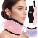 Atsuwell Soft Neck Brace Cervical Collar, Ajustable Neck Support Brace with Removable Gel Pack, Reutilizable Ice Wrap for Correct Posture, Sleeping, Pink