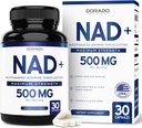 Suplemento NAD (500 mg de 95% Puro NAD+ Por Servir) Suplemento NMN, NAD Nicotinamide Riboside Support (Tercera Parte Tested, Vegan Safe, Non-GMO, No Fillers, " Made in the USA - 30 Vegan Capsules)