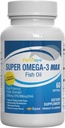 Super Max Omega-3 Fish Oil 2400 mg Hecho en Noruega - High Potency Fish Oil Omega 3 Suplementos para Mujeres y Hombres, Triglyceride Form con EPA y DHA Suplementos No Fishy After Taste Lemon Flavor
