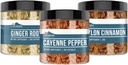 Elements Cayenne Pepper, Ceylon Cinnamon &amp; Ginger Root Bundle (200 capsules cada uno), Puro " Undiluted, No Additives