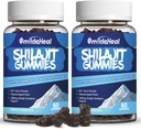Shilajit Gummies 1000 MG, Suplemento Shilajit Orgánico, 85+ Trace Minerals, con Ashwagandha, Mushroom - Energía, Cerebro, Apoyo Inmunitario, para Hombres - 120 Conde