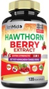 Hawthorn Berry Suplemento Extracto Cápsulas - 120 Cápsulas Vegan para 4 meses - Hoja Combinada, Ashwagandha, Curcumina Turmérica &amp; Pepper Negro