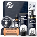 Kit de Crecimiento de la barba - Mobiuty Men's Beard Care Kit con ingredientes naturales, Incluye lavado de barba, aceite de barba, acondicionador de barba, beard Balm y barba Comb, Gift Set for Boyfriend Husband Padres