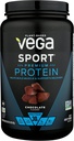 Vega Sport Premium Protein Powder, Chocolate, Vegan, 30g Proteína con base vegetal, 5g BCAAs, Low Carb, No Sugar, Keto, Dairy Free, Gluten Free &amp; Non-GMO, Pea Protein for Women and Men, 29.5 Oz