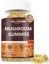 Mushroom Gummies: 10 Mushrooms funcionales en One - Lion's Mane, Reishi, chagaCordyceps &amp; More - Natural Focus &amp; Energy Support- Vegan, Non-GMO-60 Gummies