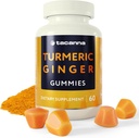 TACANNA Turmeric and Ginger Gummies - 60 Conde para Adultos y Adolescentes, Apricot Flavor, Immune Support, Non-GMO & Gluten Free Supplement
