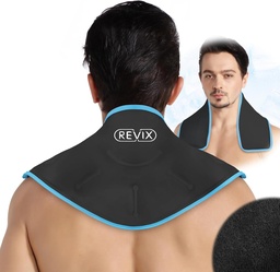 REVIX Neck Ice Wrap Ice Pack para Neck y hombros, Terapia para promover la flexibilidad y la movilidad, Hot Cold Gel Packs Reutilizables para Post-Workout, Negro