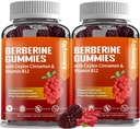 Suplemento bereberina con canela de Ceylán - azúcar libre de bereberina orgánica 1500mg Gummies para hombres &amp; mujeres - Apoyo para el inmune y el metabolismo y la energía