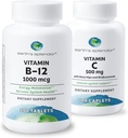 Apoyo a la Energía de Esplendor de la Tierra – Vitamina B12 &amp; Vitamina C con Rosa HIPS, Sin gluten, Sin Colores Artificiales o Sabores, apoya el metabolismo energético " Salud Antioxidante para Hombres " Mujeres