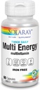 SOLARAY Twice Daily Multi Energy Multivitamin, Iron Free  tolera Complete Multi for Immune & Energy Support ← Non-GMO Silencio 120ct (30 Serv, 60 CT)