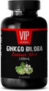 Vitaminas para el cerebro y la memoria - Ginkgo BILOBA 120MG - Extracto 50:1, Complejo Gingko biloba, Suplementos Ginkgo biloba, Suplementos de memoria del cerebro, Suplemento de memoria para las pilas de memoria, 1Bottle