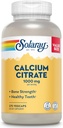 Solaray Calcium Citrate 1000mg - Suplemento de calcio Chelated - Soportes Bone Strength y dientes saludables - Fácil de digerir - Garantía de 60 días, Vegan - 68 Servimientos, 275 VegCaps