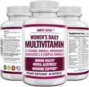 Multivitamínico para Mujeres, 37 Multi Vitaminas con Minerales, Vitaminas A C D E, Biotina, B12, Folato, Zinc, Magnesio, Calcio, Té Verde para el Cabello, Esquí, uñas, Energía, Inmune &amp; Hormona Apoyo, 60 cápsulas
