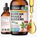 BIO KRAUTER Coreano Red Ginseng Extract Liquid - Alcohol &amp; Azúcar Panax Ginseng Suplemento - Vegan Immune Support Suplemento - 4 Fl. Oz.