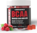 BCAA Gummies, Chews de energía con electrolitos Aminoácidos de cadena ramificados, Construir músculo magro y resistencia mayor, 60 Gummies, Berry Flavored