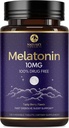 Melatonina 10mg Suplementos de disuelve rápido, Suplemento de Apoyo al sueño para adultos - Extra Strength 10 mg Melatonin Tablet for Restful Sleep Support, Strawberry Flavor, Sugar-Free Non-GMO - 120 Day Supply