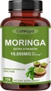 Moringa Suplemento 10,000mg por Serving, 100% Moringa Powder Orgánico, Moringa Leaf Extract Powder, Moringa Capsules Orgánico, No GMO, Gluten Gratis, 120 cápsulas