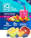 IQMIX Hidration Electrolyte Powder - 4-en-1 Fórmula para la hidratación, la claridad mental, el humor y la recuperación - Sin azúcar, Keto Drink Mix con Magnesium L-Threonate &amp; Lion’s Mane - 8-Count Sampler (Todos los sabores)