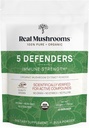Mushrooms reales 5 defensores Mushroom Complex - Mushrooms funcionales Extracto de Chaga, Shiitake, Maitake, Reishi, Turquía Tail Mushroom Blend for Wellness Support with Beta Glucans - 45 Servings