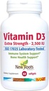 NUEVAS ROOTS HERBAL Vitamina D3 2,500 UI (62,5 mcg) dura Healthy Muscle Function ← Immune Support ← No Gluten-Free (60 Softgels)