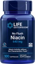 Extensión de vida No Flush Niacin, B3 para la salud del corazón, Cholesterol & Energy Support, Non-GMO, Gluten-Free, 100 cápsulas
