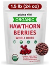 1,5 lbs (24 oz) 100% Orgánica Hawthorn Berries Dried Bulk  Make Hawthorn Berry Tea ← European Wildcrafted Berries ← Hacer Wellness Tea for Heart Support, Blood Pressure and Stress Relief (paquete puede variar)
