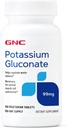 GNC Potasio Gluconato 99mg, 100 Tabletas, soporta la función muscular normal