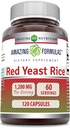 Impresionantes Fórmulas Red Yeast Rice 1200mg Por Serving Capsules Suplemento ← Non-GMO Silencio Gluten Free ← Made in USA (1 Pack, 120 Count)