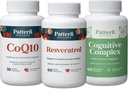 Pattern Wellness Healthy Aging Bundle - CoQ10, Resveratrol, Cognitive Complex - Promociona la salud y el bienestar atemporales - 3 Pack, Fórmulas All-Natural, Vegan-Friendly
