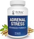 Dr. Berg’s Adrenal Stress Advanced Formula - Complementos de Apoyo Adrenal para Estrés, Mood y Energy Support - Suplementos Adrenales - Gerente de Cortisol con Ashwagandha - 90 cápsulas